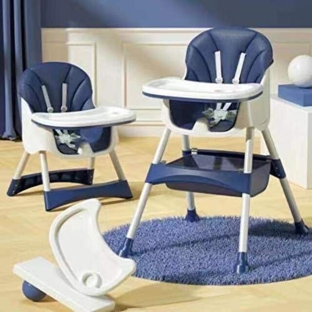 ベビーチェア ローチェア スマートハイチェア 赤ちゃんお食事椅子　ブルー
