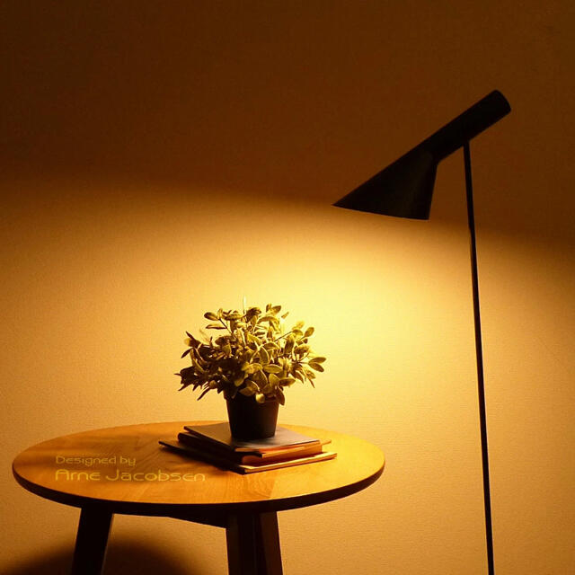 Arne Jacobsen(アルネヤコブセン)のAJ フロアライト ブラック LED電球付 アルネ・ヤコブセン  インテリア/住まい/日用品のライト/照明/LED(フロアスタンド)の商品写真