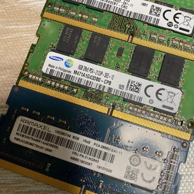 値下げ。DDR4ノートパソコン用メモリ 8GB×4枚 スマホ/家電/カメラのPC/タブレット(PCパーツ)の商品写真