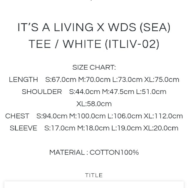 ウィンダンシーIT’S A LIVING X WDS (SEA) TEE / WHITE