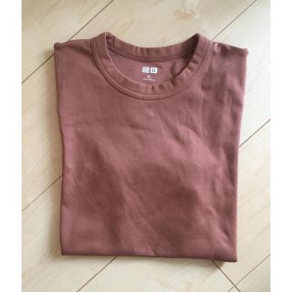 ユニクロ(UNIQLO)の新品　ユニクロ　クルーネックT   tシャツ　XL ブラウン(Tシャツ(半袖/袖なし))