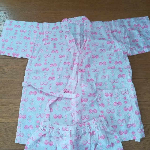 ハンドメイド甚平 キッズ/ベビー/マタニティのキッズ服女の子用(90cm~)(甚平/浴衣)の商品写真