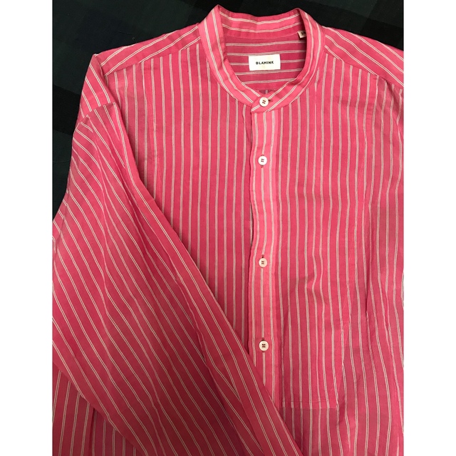 ブラミンク21SS コットンシルクストライプシャツ 美品 レディースのトップス(シャツ/ブラウス(長袖/七分))の商品写真