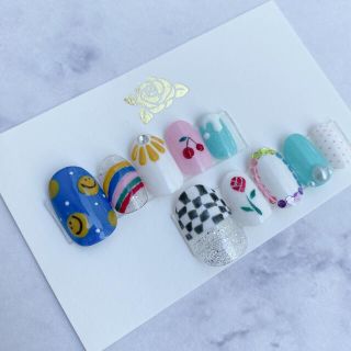 【サイズオーダー】no27   ネイルチップ ハンドメイドのアクセサリー(ネイルチップ)の商品写真