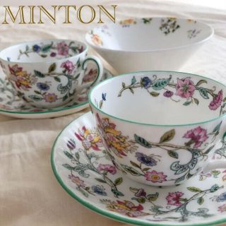 ミントン(MINTON)のミントン ハドンホール カップ&ソーサー　フランフランの花柄の小鉢のセット(グラス/カップ)