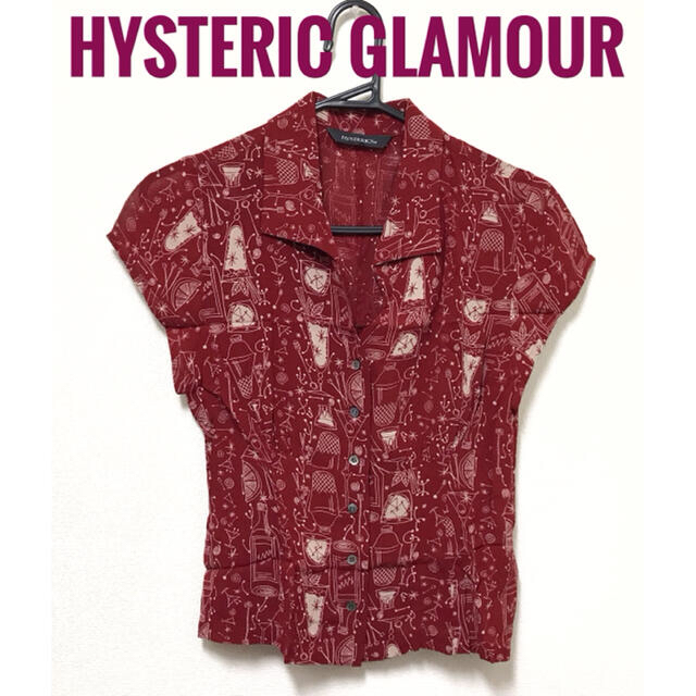 HYSTERIC GLAMOUR(ヒステリックグラマー)のヒステリックグラマー【美品】カクテル 総柄 半袖 ブラウス トップス レディースのトップス(シャツ/ブラウス(半袖/袖なし))の商品写真