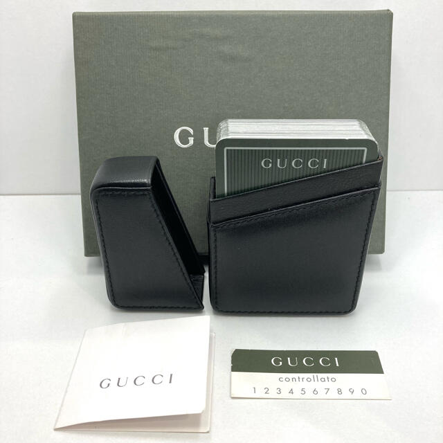 定期入れの GUCCI 美品 - Gucci オールドグッチ ビンテージ 箱付き レザーケース付き トランプ トランプ+UNO