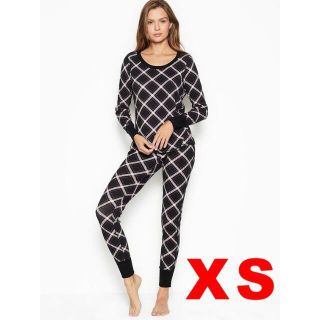 ヴィクトリアズシークレット(Victoria's Secret)のヴィクトリアズシークレット サーマル パジャマ ブラック バイヤスチェック XS(パジャマ)