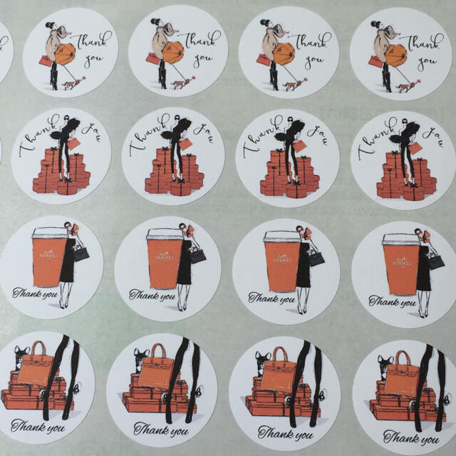 【Ray様専用】オレンジボックス柄♡サンキューシール 48面 ハンドメイドの文具/ステーショナリー(カード/レター/ラッピング)の商品写真