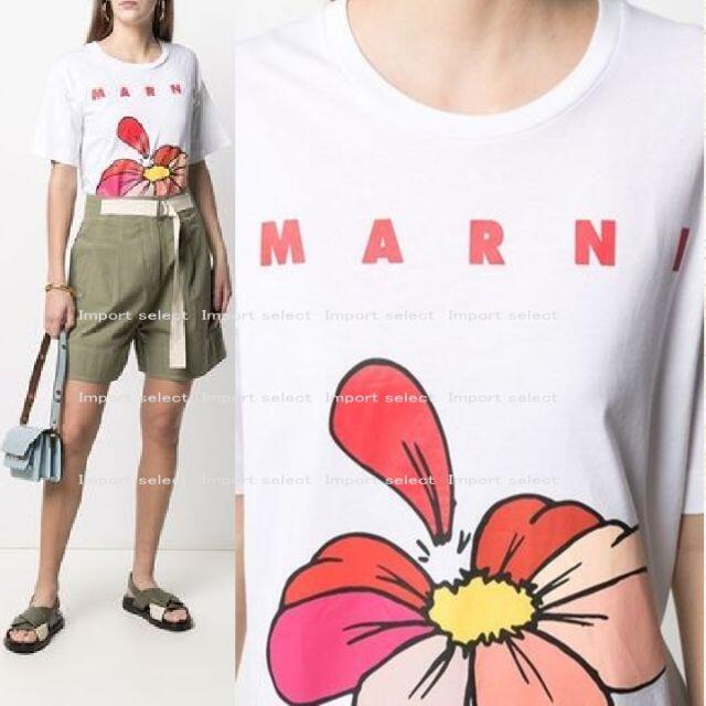 新品MARNI マルニ Tシャツ 半袖 ロゴT フラワー 花