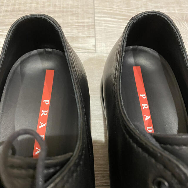 【美品】PRADA プラダ メンズ 26.5 ビジネスシューズ 黒 ブラック 8