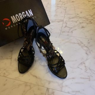 モーガン(MORGAN)の新品未使用 MORGAN アクセ付き ピンヒールサンダル23センチ(サンダル)