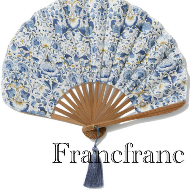 Francfranc(フランフラン)のフランフラン　リバティ扇子　ブルー レディースの水着/浴衣(和装小物)の商品写真