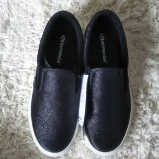 スペルガ(SUPERGA)のSUPERGA スニーカー 黒 24.5センチ(スニーカー)