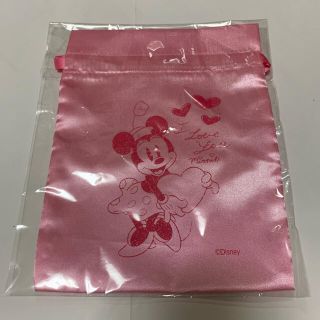 ディズニー(Disney)のミニーマウス　サテン　巾着(キャラクターグッズ)