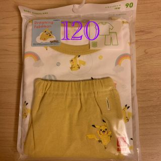 ユニクロ(UNIQLO)のユニクロ　パジャマ（半袖）　ポケモン　ピカチュウ 120センチ  イエロー(Tシャツ/カットソー)