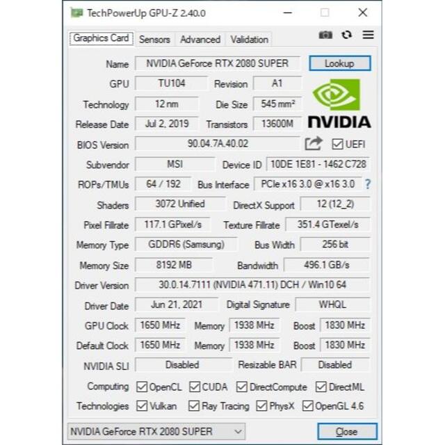 RTX2080 super