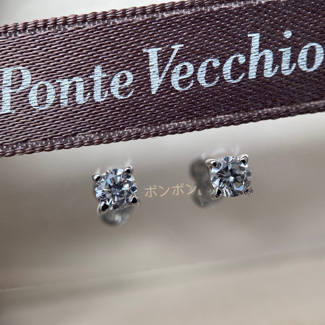 Ponte Vecchio ポンテヴェキオ　K18WG ダイヤモンド　ピアス