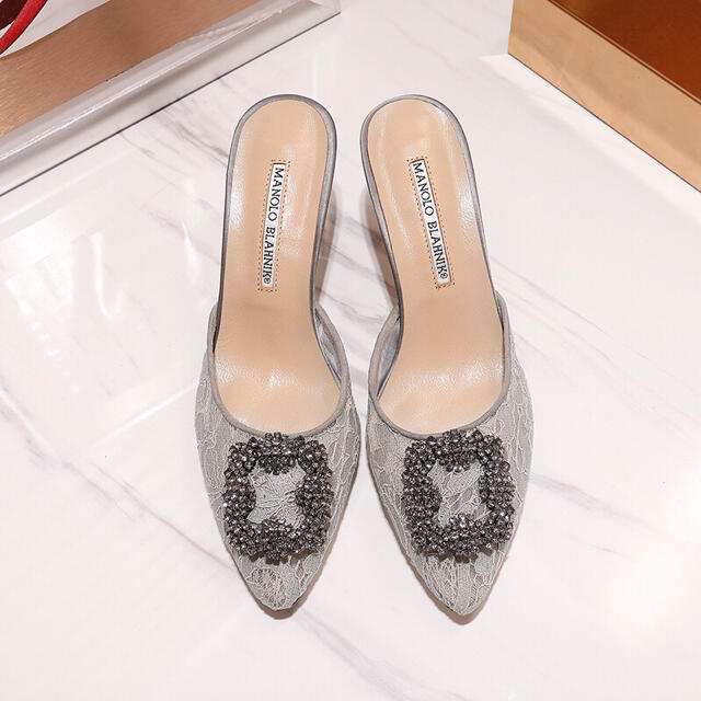 MANOLO BLAHNIK - 37cm Manolo Blahnik ミュールハイヒールヒール7cmの通販 by ラハ's shop