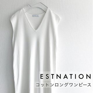 エストネーション(ESTNATION)のエストネーション　マキシ丈　ノースリーブ　Vネック　ロングワンピース(ロングワンピース/マキシワンピース)