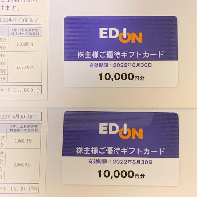 【ラクマパック】エディオン 株主優待券 20000円分