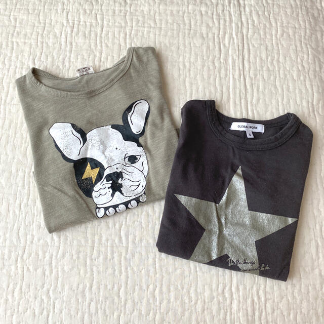 GLOBAL WORK(グローバルワーク)の半袖Tシャツ 100 2枚セット キッズ/ベビー/マタニティのキッズ服男の子用(90cm~)(Tシャツ/カットソー)の商品写真