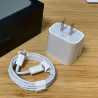 アイフォーン(iPhone)のLightningイヤホン+18W 急速充電アダプタ&ケーブル(バッテリー/充電器)