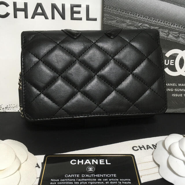 CHANEL(シャネル)の【希少】美品 ★シャネル カンボン ラウンドファスナー 折り財布 正規品 レディースのファッション小物(財布)の商品写真