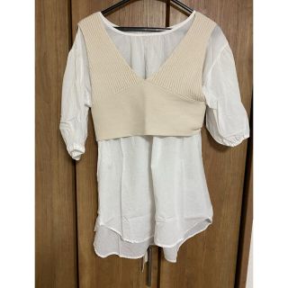 ダブルクローゼット(w closet)の9gワイドリブピスチェプラスブラウス(セット/コーデ)