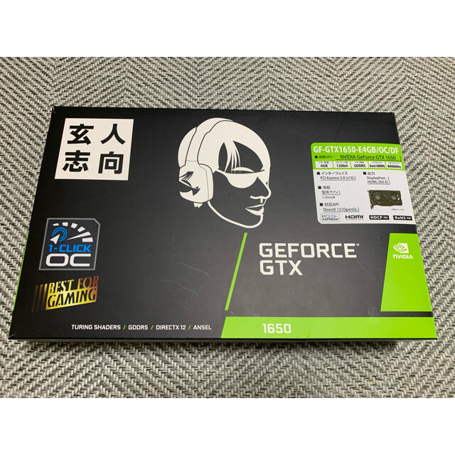 スマホ/家電/カメラグラフィックボード GTX1650-E4GB/OC/DF　グラボ　玄人志向