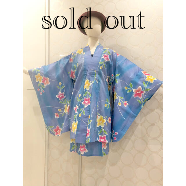 別倉庫からの配送】 夏花 浴衣リメイク ロング羽織 試作品 ミニ