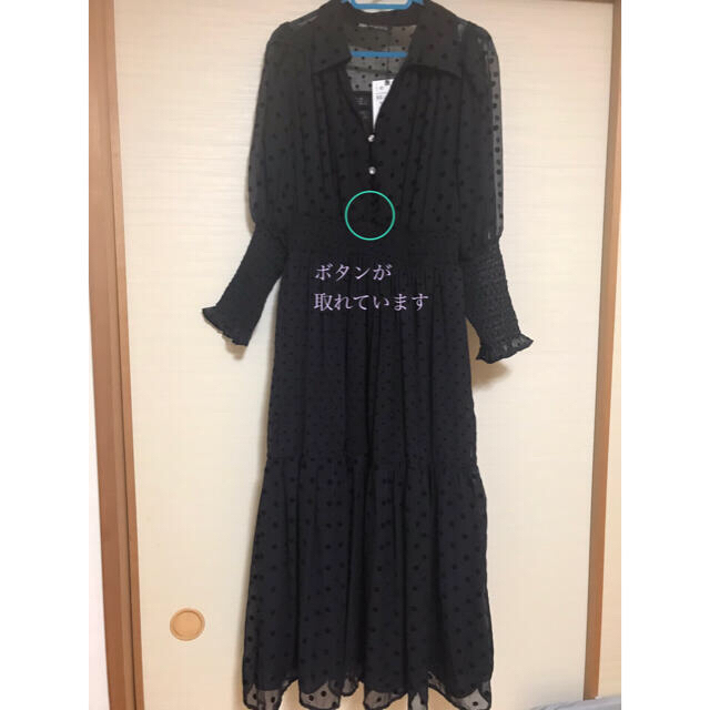 ZARA - 完売品 ZARA スイスドット柄ミディ丈ワンピース レース 水玉 黒 ... 完売品 ザラ ドット アシンメトリー デザイン ワンピ 水玉 ミディ ドレス