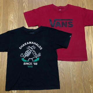 ヴァンズ(VANS)のVANS 半袖 Tシャツ 2枚組 ☆丸胴 レッド ブラック 140(Tシャツ/カットソー)