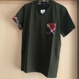 ブラックレーベルクレストブリッジ(BLACK LABEL CRESTBRIDGE)の【タグ付き新品】ブラックレーベル　チェック　カーキー　Uネック　Tシャツ(Tシャツ/カットソー(半袖/袖なし))