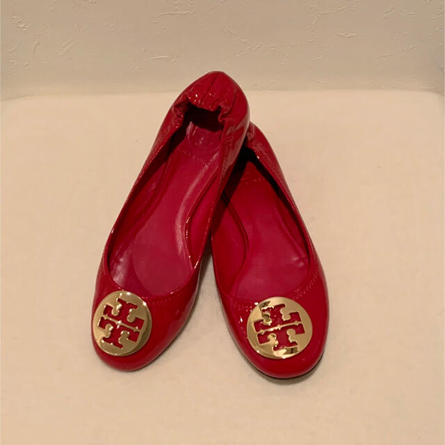 【Tory Burch】美品・エナメル・赤・バレエシューズ・約23㎝