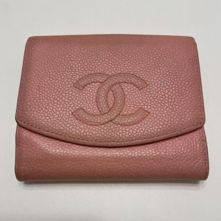 シャネル(CHANEL)のCHANEL シャネル　キャビアスキン　Wホック　二つ折り　財布(財布)