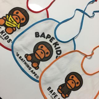 アベイシングエイプ(A BATHING APE)の【BAPE KIDS】スタイ三枚セット(ベビースタイ/よだれかけ)