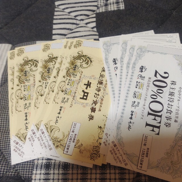 ヨシックス 株主優待 6000円分と20%OFF券20枚 チケットの優待券/割引券(レストラン/食事券)の商品写真