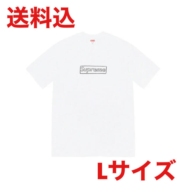 Supreme - Supreme KAWS Chark Logo Tee White Lの+imagensport.com.br