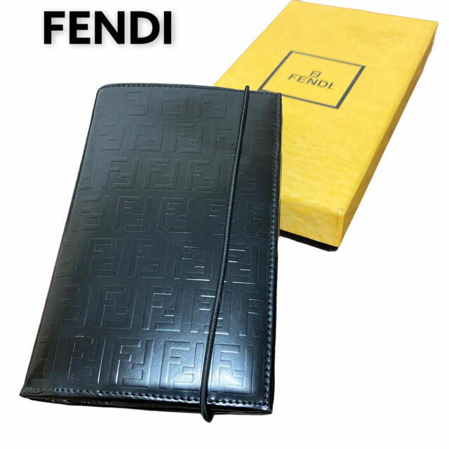 ●FENDI フェンディ/財布/手帳型/ズッカ柄/エンボス加工/ブラック●