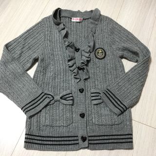 メゾピアノ(mezzo piano)のメゾピアノ美品制服風カーディガン130グレー(カーディガン)