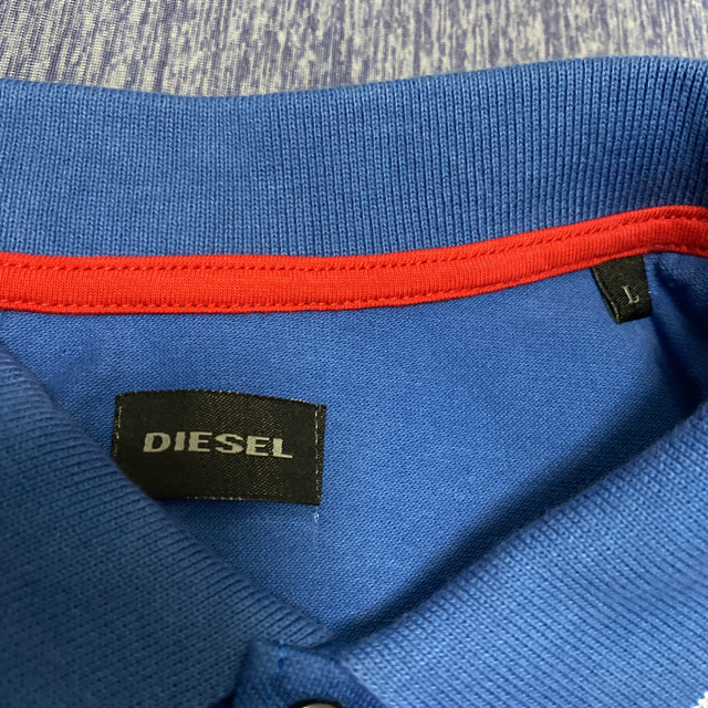 DIESEL(ディーゼル)の未使用タグ付DIESELディーゼルの半袖ポロＬヴィンテージ感溢れるウォッシュ加工 メンズのトップス(ポロシャツ)の商品写真