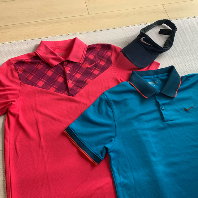 NIKE(ナイキ)のNIKE ナイキ  ゴルフウェア　ポロシャツ　半袖　サンバイザー　セット スポーツ/アウトドアのゴルフ(ウエア)の商品写真