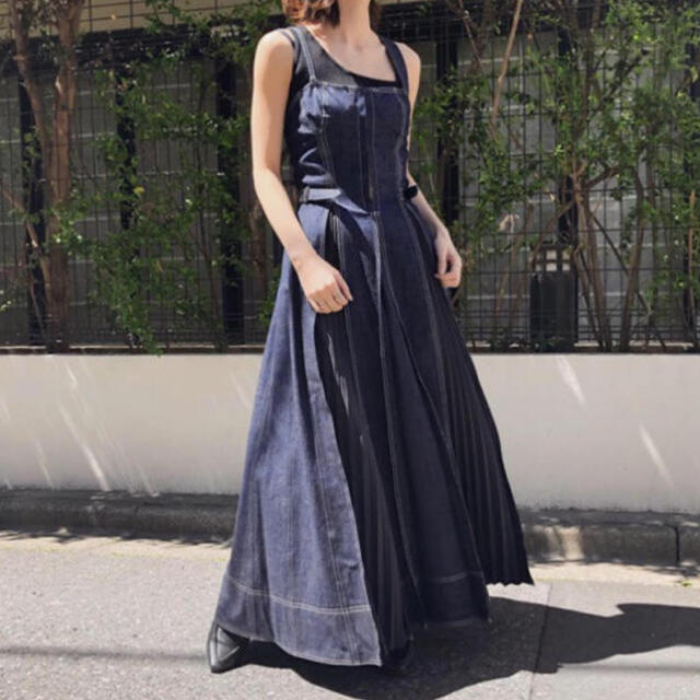CASA FLINE フロントホックデニムロングワンピース 期間限定30%OFF