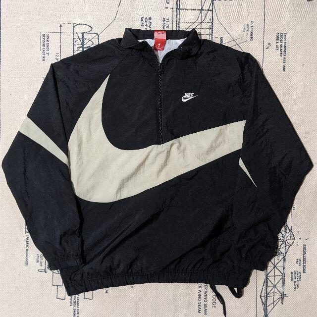 90s ビッグ スウォッシュ NIKE ナイロンジャケット ブラック M 両面