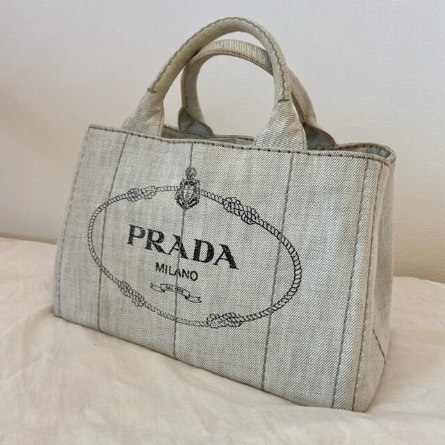 PRADA - PRADA カナパ デニム生地 グレー BIANCO Sサイズの通販 by c's ...