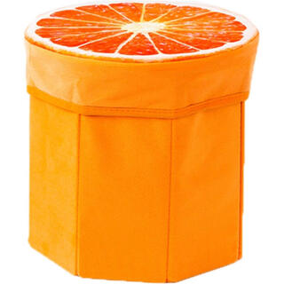 ボックススツール 折り畳み式 簡単組み立て 子供部屋収納 果物椅子 オレンジ(ケース/ボックス)