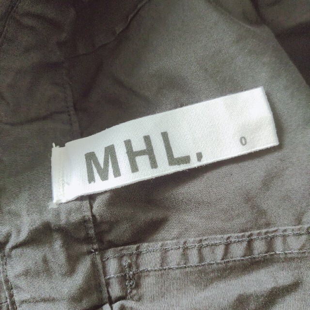 【美品】MHL 19ss トラウザー コットンリネン ワイドパンツ 黒 4