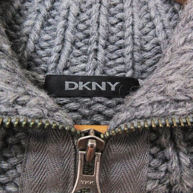 DKNY(ダナキャランニューヨーク)のDKNY 美品 ニット ジャケット ブルゾン フルジップ グレー L メンズのジャケット/アウター(その他)の商品写真