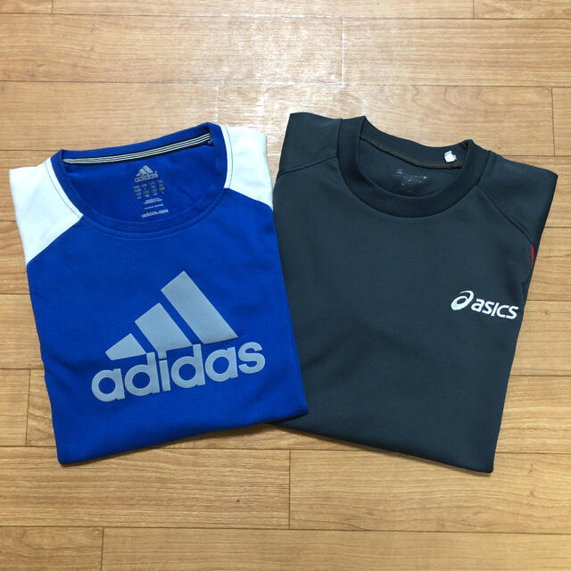 adidas(アディダス)のアディダスTシャツ＆アシックスTシャツ  160   2枚セット キッズ/ベビー/マタニティのキッズ服男の子用(90cm~)(Tシャツ/カットソー)の商品写真